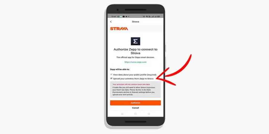 step 4 of How to Connect Amazfit to Strava