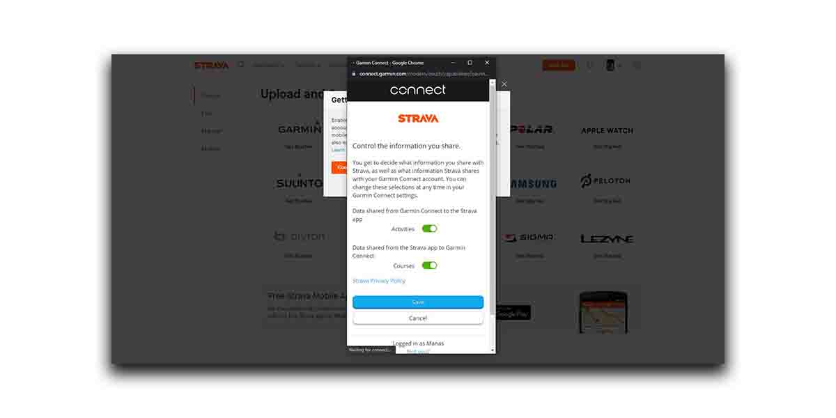 connect garmin instinct to strava