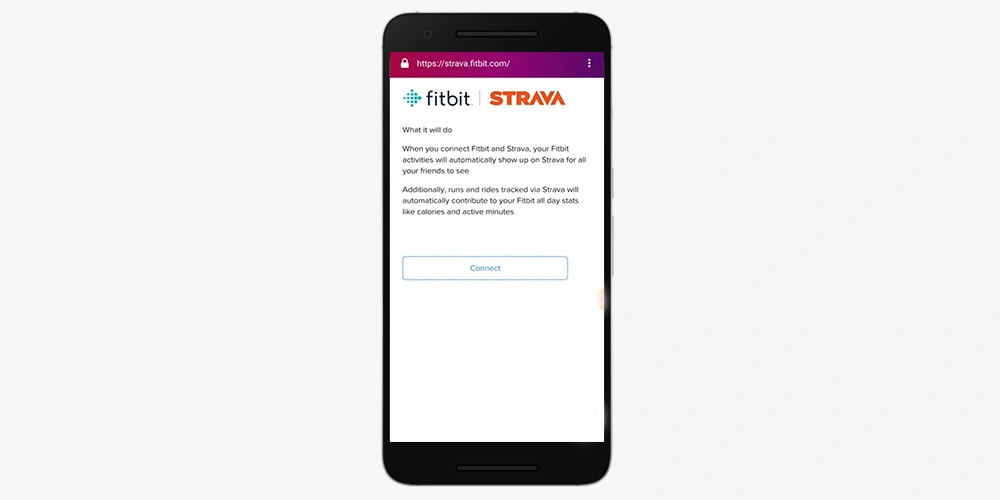 Step 2 how to connect Fitbit to Strava