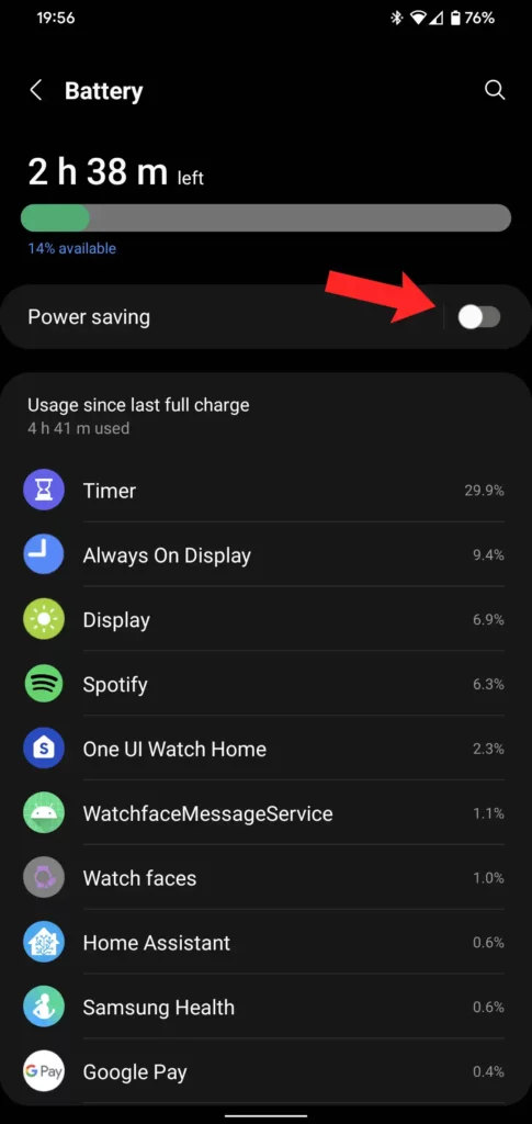 Enable Power Saving Mode