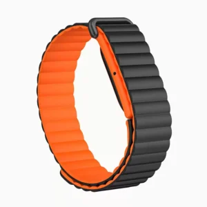 Fitbit Air magnetic silicone replacement band in orange and gray