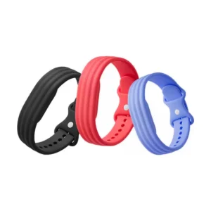 Fitbit Air silicone band with butterfly buckle in black, berry and blue