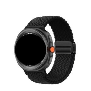 Black magnetic loop nylon braided band for Samsung Galaxy Watch