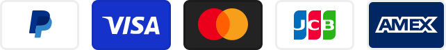 PayPal, Visa, Mastercard, JCB and American Express